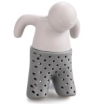 Tea filter, infuser, human form, gray and yellow color